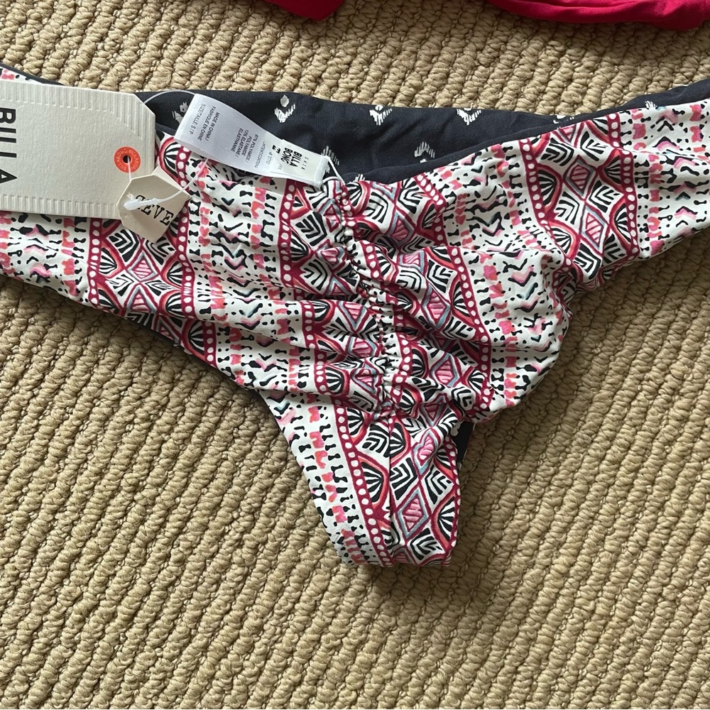 Roxy Red And Patterned Bikini Set - image 2